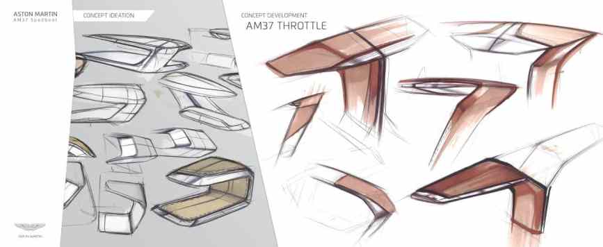 Aston Martin Quintessence AM37 throttle-design development sketches