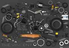 The Vincent consists of 197 parts