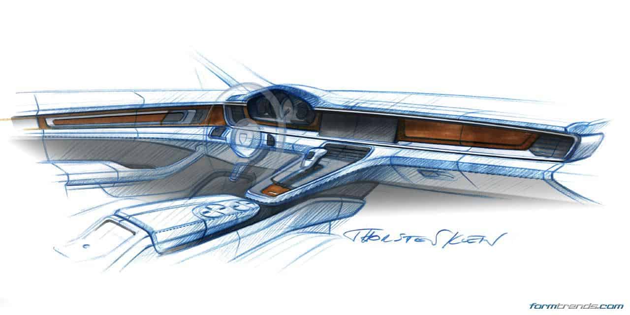 Porsche Panamera interior design sketch