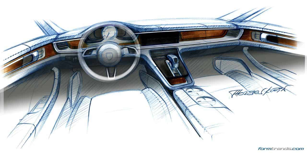 Porsche Panamera interior design sketch