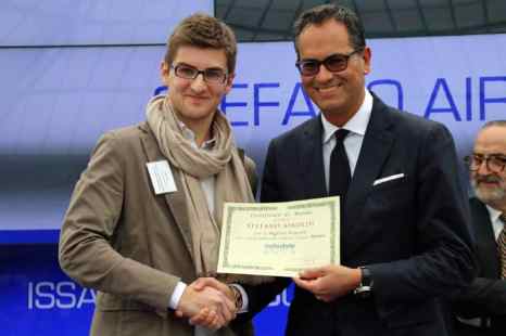 Autostyle 2013 winner Stefano Airoldi with Ferrari design director Flavio Manzoni