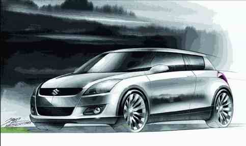 Suzuki Swift Sport sketch by Hisanori Matsushima